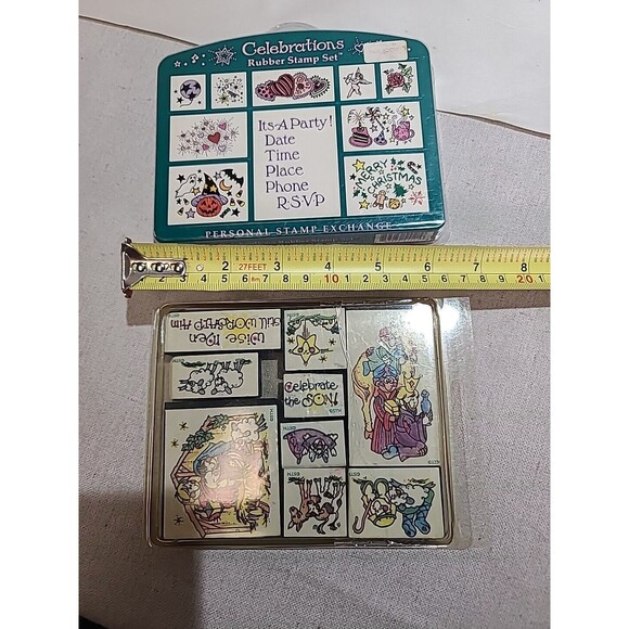 LOT Of 2 Rubber Stamp Sets Christmas Halloween Party Nativity 19 Stamps Total - Picture 7 of 8